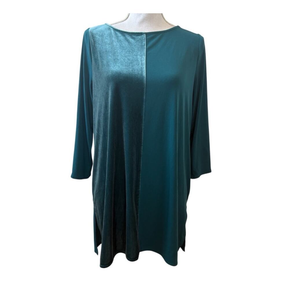 Alfani Teal Velvet Tunic Medium